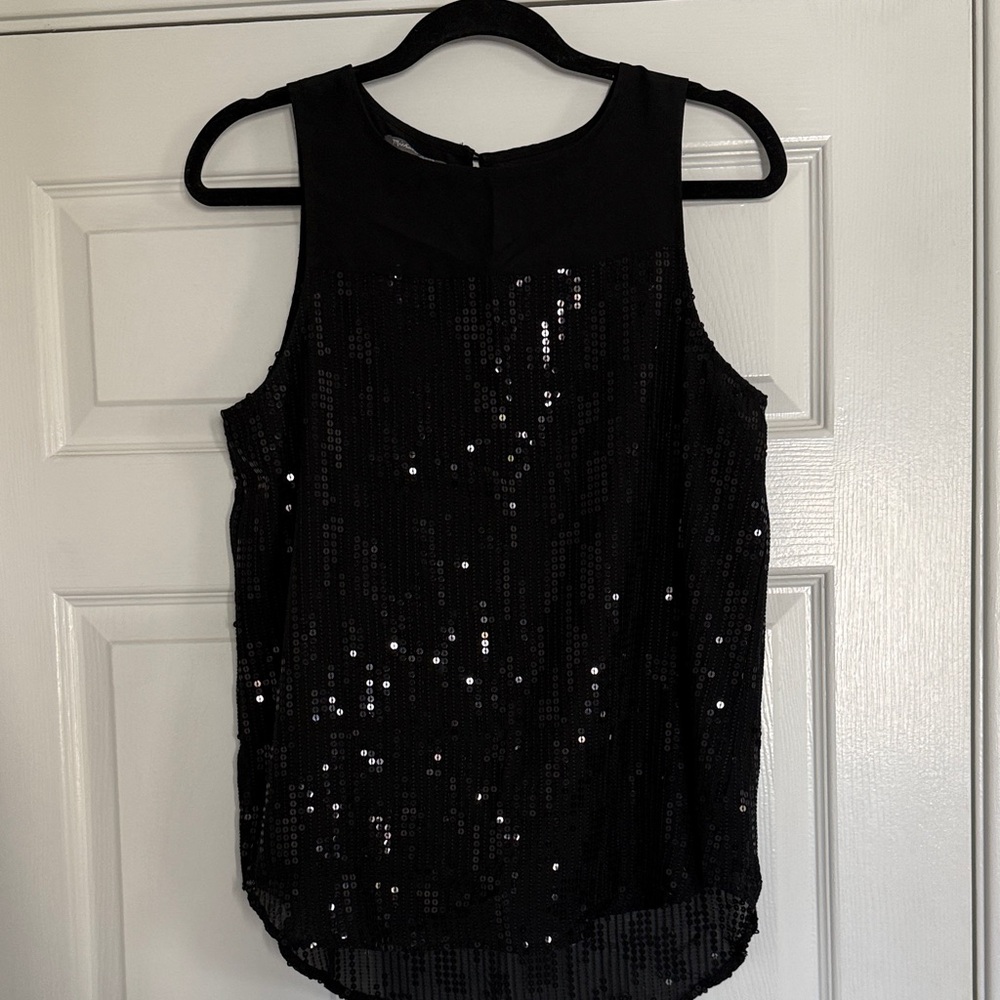Michael Stars Black Sequin Sleeveless Camisole